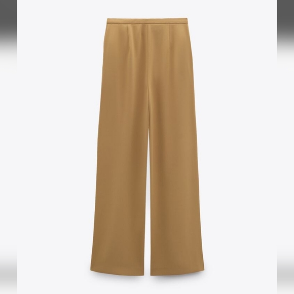 Zara Wide Leg Pants Camel - Picture 3 of 5